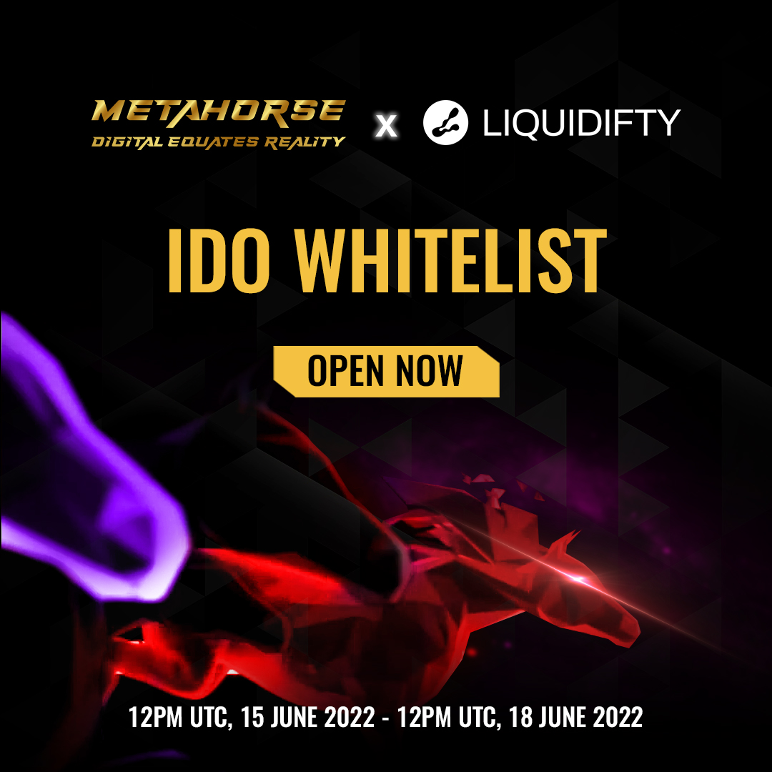 🏇Metariders🏇

Congratulations for being whitelisted for #Metahorse #IDO on @Liquidifty👏

Thank you to all who participated.💕

Here you can check the list of participants.
👉docs.google.com/spreadsheets/d…

Stay tuned to the IDO on Liquidifty tomorrow!

#Metaverse #P2E #NFTs #GameFi