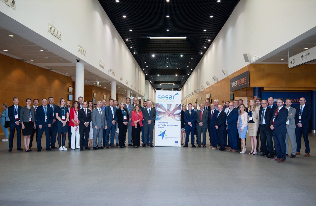 SESAR_DM's tweet photo. 1st Annual Conference of Executives of aviation consortium acting as @SESAR_DM took place @WorldATM_now chaired by @eurocontrol &amp; facilitated by @ENAIRE today. Attendees committed to further inspire, facilitate &amp; support #SESAR deployment by acting #As One in modernising #EU #ATM https://t.co/kUUe8vqJKA