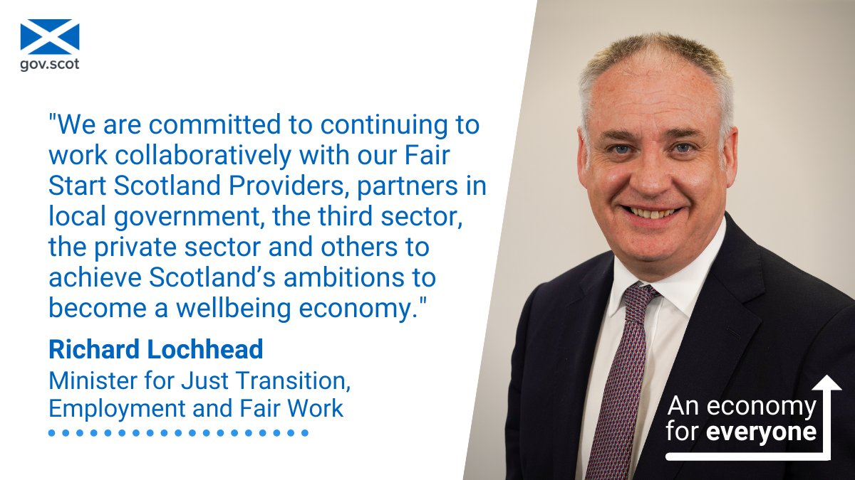 .<a href="/ScotGov/">Scottish Government</a> is investing up to £24 million for Fair Start Scotland to support disabled people, and those with health conditions or other barriers get into work.

There were 45,030 people helped by Fair Start Scotland up to March 2022, with more than a third supported into work.