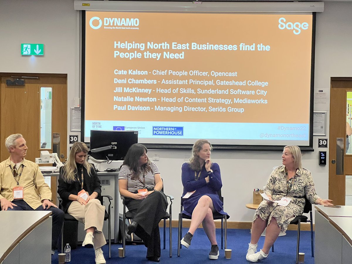 SunSoftCity's tweet photo. Some fantastic conversations in the session ‘Helping North East Businesses find the People they Need’ at #dynamo22 surrounding our skills gap and the need for business collaboration to overcome this. https://t.co/TImsI7o28C