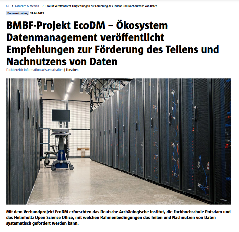 🥁 Finale Pressemitteilung von EcoDM @FHPotsdam @helmholtz_os <a href="/dai_weltweit/">DAI</a> ist raus! 🎉

Die Möglichkeit nochmal alle Forschungs- und Projektergebnisse in einer Gesamtübersicht zu sehen und sich durchzuklicken... #FDM #FAIRPrinciples #Datenmanagement

fh-potsdam.de/aktuelles-medi…