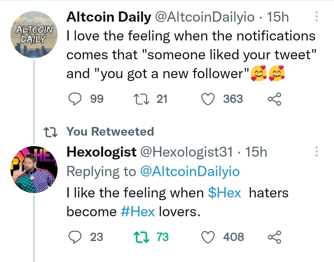 Hexologist31's tweet photo. The last 2 days we've ratiod both @carlmoon and @AltcoinDailyio both having more than 1 million subscribers!!!

LETS GOOO!!!!

$Hex #Hex #Pulsechain #PulseX #bitcoin #Ethereum https://t.co/10EeWZmuYN
