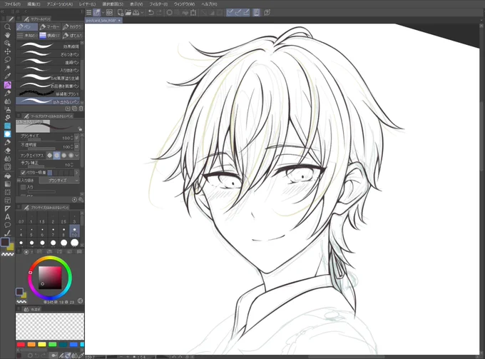クリアポストカード作るならこんなのがいいな～～～ってラフ描いてたら思いの外気に入ってしまって本気で作りたくなってきてペン入れ始めてしまった......😌 