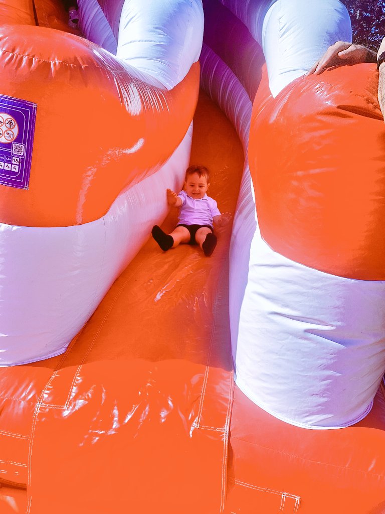 What amazing fun this was on the inflatable slide today