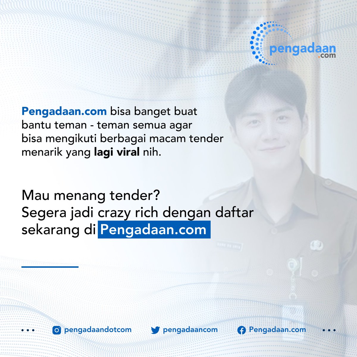 pengadaancom's tweet photo. https://t.co/5084rnbypQ! Platform ini bisa bantu kalian semua untuk bisa ikut berbagai macam tender yang sedang dilaksanakan di Indonesia. Yuk, tunggu apa lagi segera jadi crazy rich dan daftar sekarang di https://t.co/5084rnbypQ #APBD #PemersatuBangsa #CrazyRichPDC #BajuDinas https://t.co/H2kcPq6LHZ