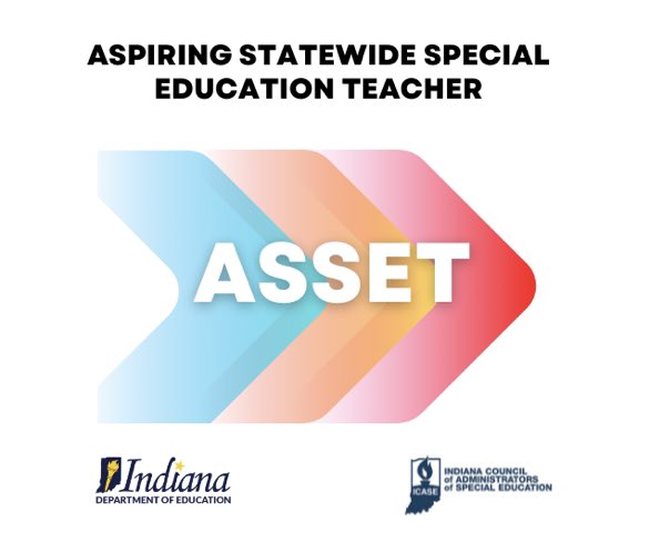 dr_cflores's tweet photo. ASSET is a new transition to teaching program led by ICASE as a solution to the current special educator shortage. ASSET is approved by the State Board for anyone with an active Indiana teaching license in any content area.  https://t.co/yjesjFlR9l https://t.co/CRpD5y1cIi