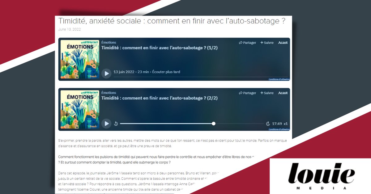 RobertHalfFR's tweet image. 🎧[#Podcast] S'exprimer, prendre la parole, ce n'est pas toujours évident.

Timidité, comment en finir avec l’auto-sabotage ?

✅Précision dans le travail.
✅Prise de conscience de ses succès.

Pour Noëmie Cicurel, la #timidité peut être un atout👉 bit.ly/3N90dMW
