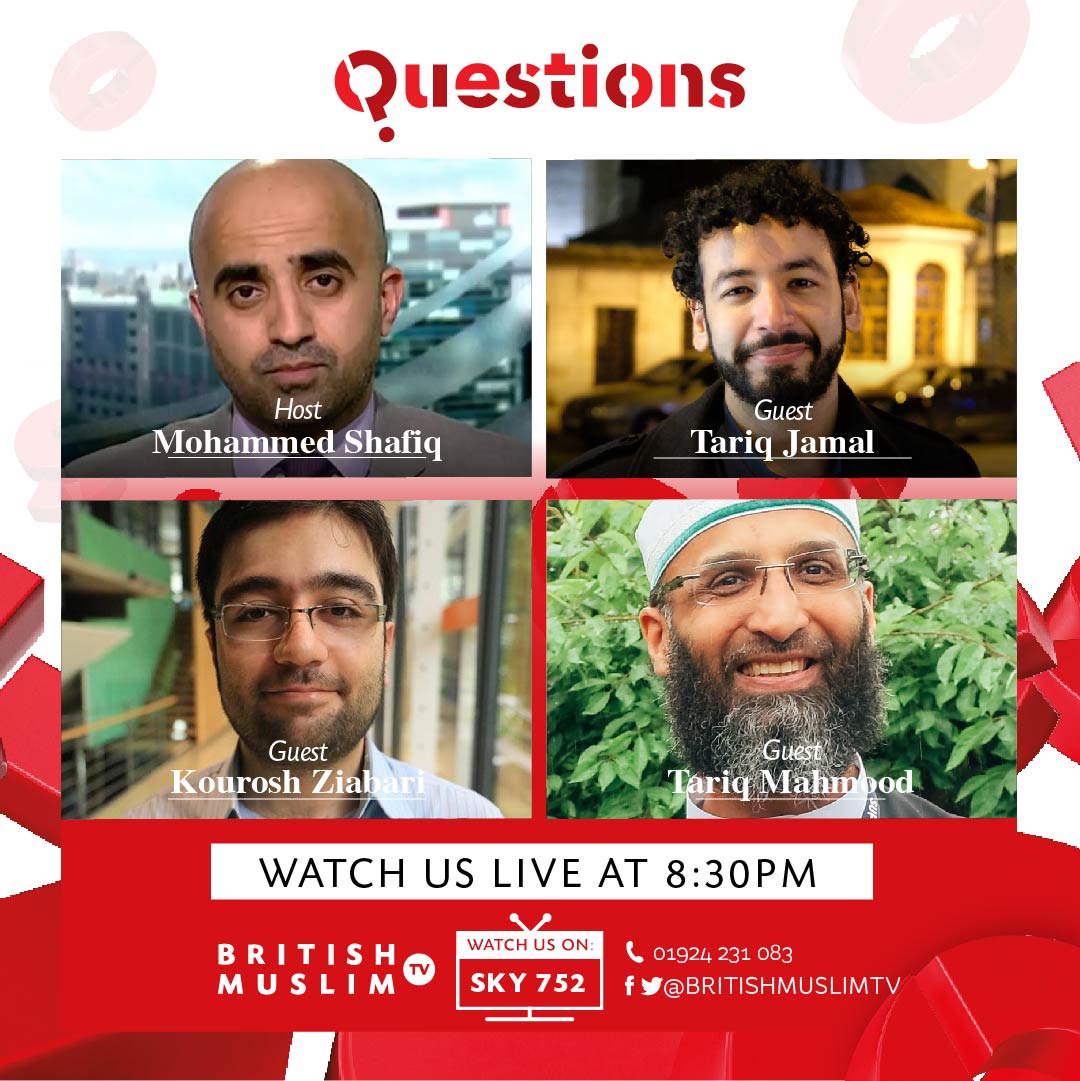 BritishMuslimTV's tweet photo. #QuestionsLIVE will air tonight @ 8:30pm with @mshafiquk joined by Founder of The Pillars App @Tariq_J99 journalist @KZiabari & Founder of the @SufiFestivals Tariq Mahmood. This week's discussions will be social media apps & Islam, Middle East in turmoil & Sufi Festival 2022. π¬ https://t.co/gQwDRaX4wS