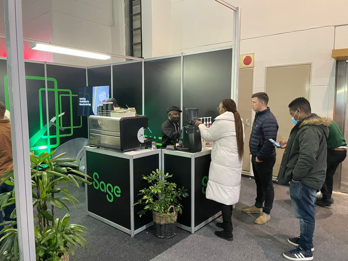 SageGroupZA's tweet photo. We are excited to be recognised as the best exhibition stand at @IndabaManufact. We appreciate this award and grateful for everyone who came through to our stand for coffee and a chat. #MFGINDABA #SageInManufacturing https://t.co/TvRWZj6wat