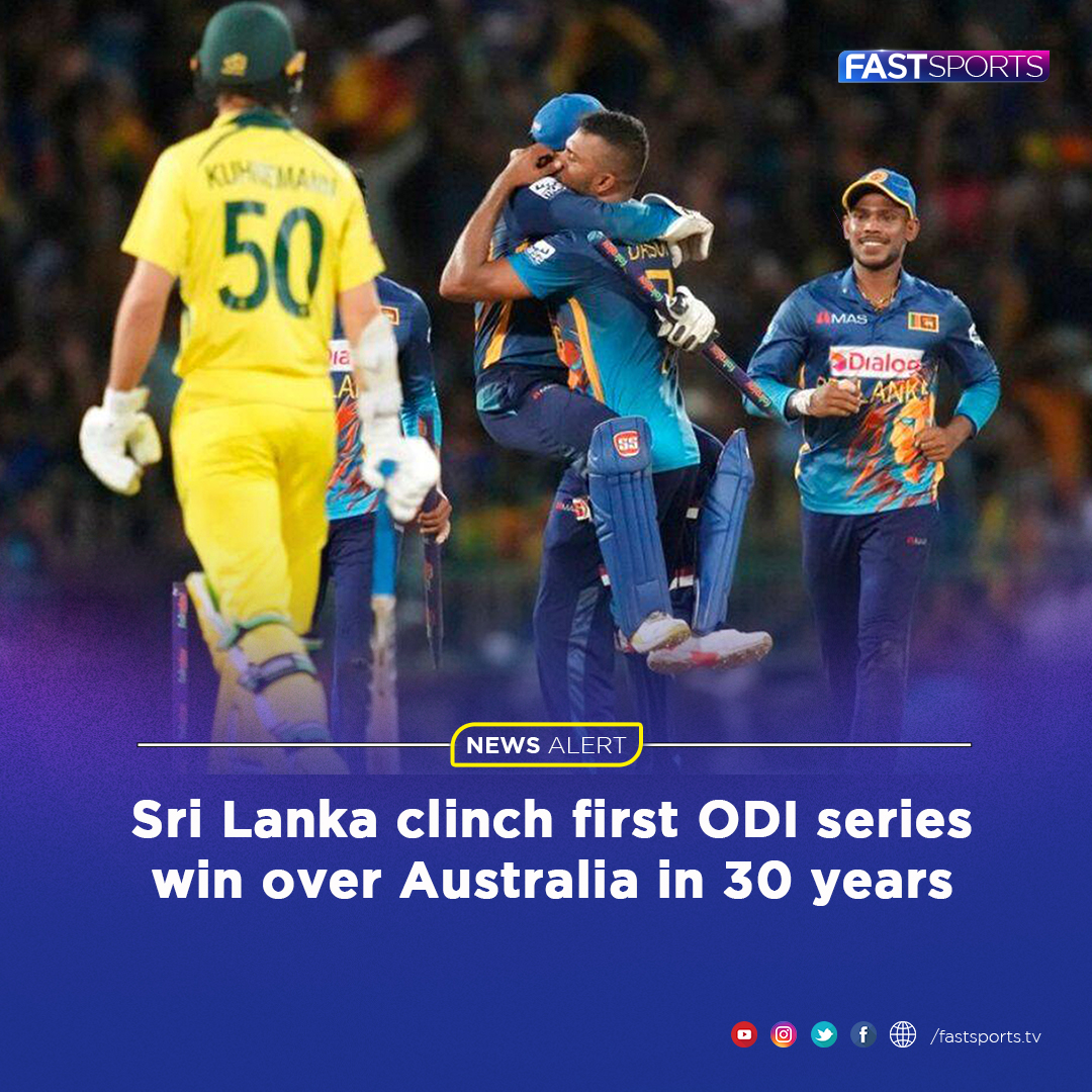 fastsports_PK's tweet photo. In a last-ball thriller, Sri Lanka held their nerve to seal a historic 4 runs win in the fourth One Day International (ODI) completing a first ODI series win over Australia in 30 years..

#FastSportsHD #HomeofChampions #MoreFast #theinswinger #cricket #SLvAUS https://t.co/ARXAeXqP4Y