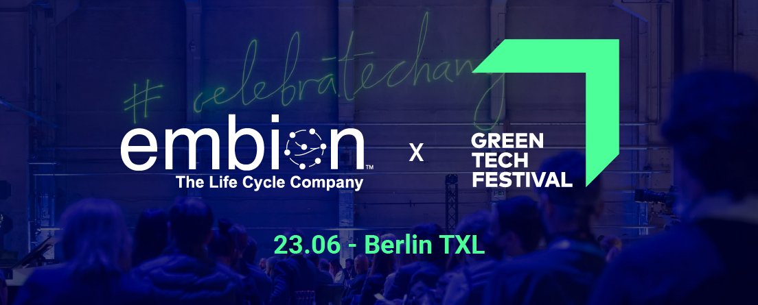 Embiontech's tweet photo. 📍 Embion will be present at the  GREENTECH FESTIVAL @greentechfest  in Berlin tomorrow!

CTO &amp; Co-Founder Sviatlana Siankevich will share how Embion contributes to a more sustainable future through biomass valorization during the startup slam. https://t.co/48qZEKj8NU