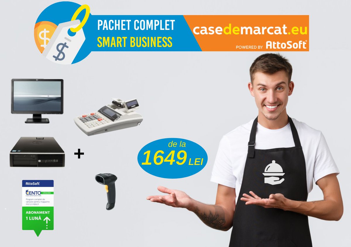 attosoft's tweet photo. Ai aflat de pachetele noastre speciale Retail și HoReCa? 
Treci acum de la #smallbusiness la #SmartBusiness! 📈
Vezi oferta: https://t.co/g2EcmkZ2gO https://t.co/8W5cd69k4f