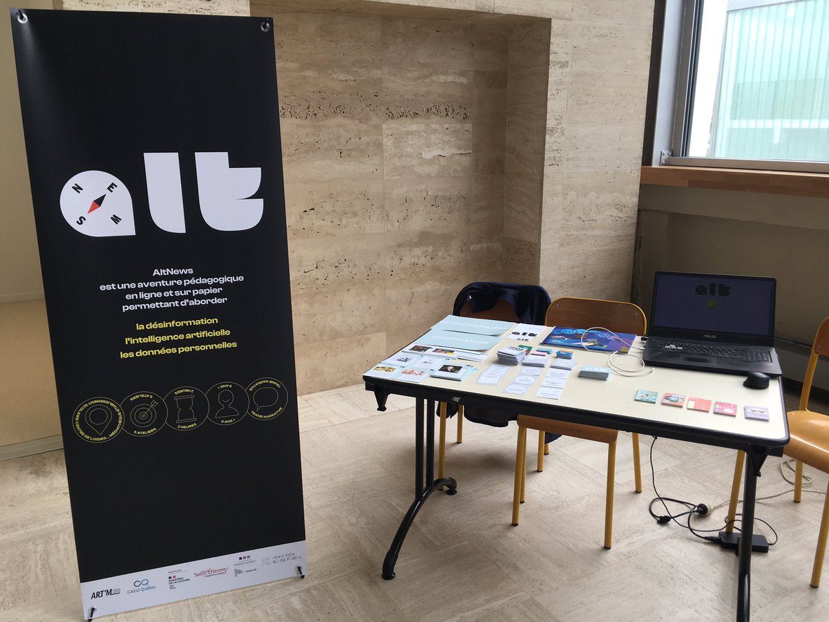 Rendez-vous sur la foire aux projets de #Amcsti2022 pour découvrir #AltNews la nouvelle ressource numérique et gratuite d <a href="/ARTM_Science/">ART'M</a> sur la désinformation et l’Intelligence artificielle.
Une création en collaboration avec <a href="/CalculQ/">Calcul Québec</a>