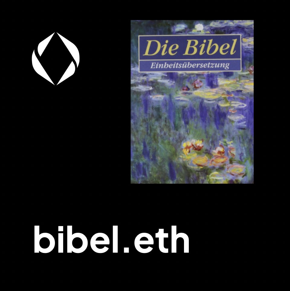 Domainclubx's tweet photo. bibel.eth
for sale 250.000 USDC
https://t.co/OEsWBYTHPd
on this page you can read the bible in german language
https://t.co/JRzuG92jmS
#ens #frens #ethereum #domains #domainsforsale #bibel #bible #diebibel https://t.co/u8Y2qboBps
