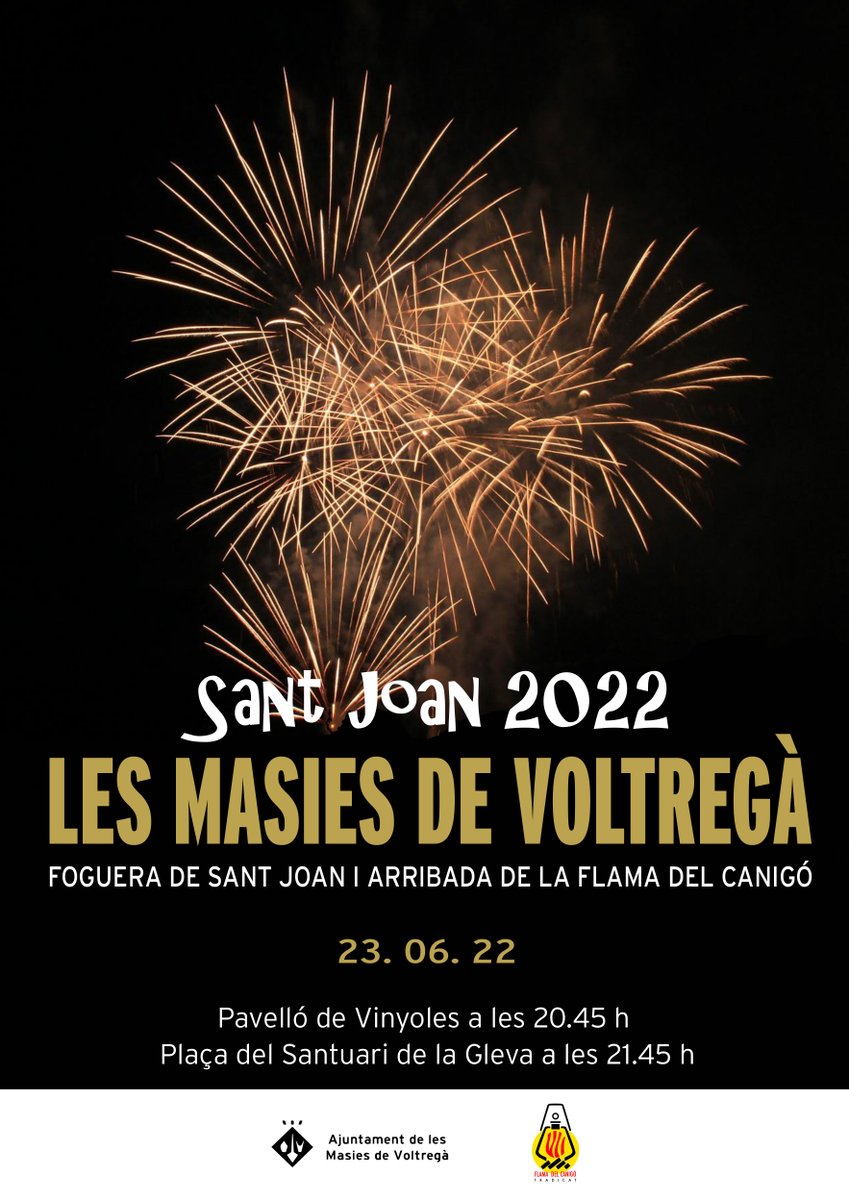 masies_voltrega's tweet photo. Dijous 23 de juny arriba la flama del canigó a les 20.45 h al Pavelló de Vinyoles i a les 21.45 h a la Plaça del Santuari de La Gleva.

Us hi esperem!

#lesMasiesdeVoltregà #Vinyoles #Gleva #FlamaCanigó #SantJoanLMV https://t.co/OOnuIcLDap