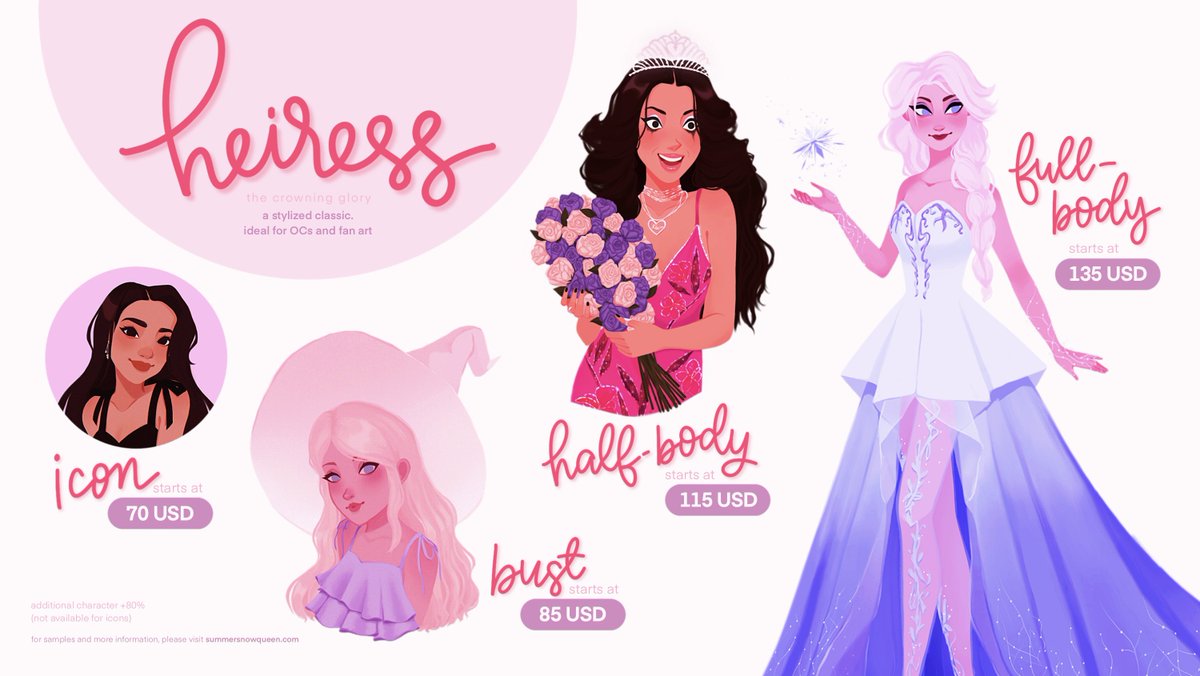 RTs appreciated 💕

Here's my updated price list for my digital illustration commissions for this summer~ I'd love to work on portraits and character art for this batch ✨

Check out my website for more info (link below) and don't hesitate to DM or e-mail me for any questions 🥰 