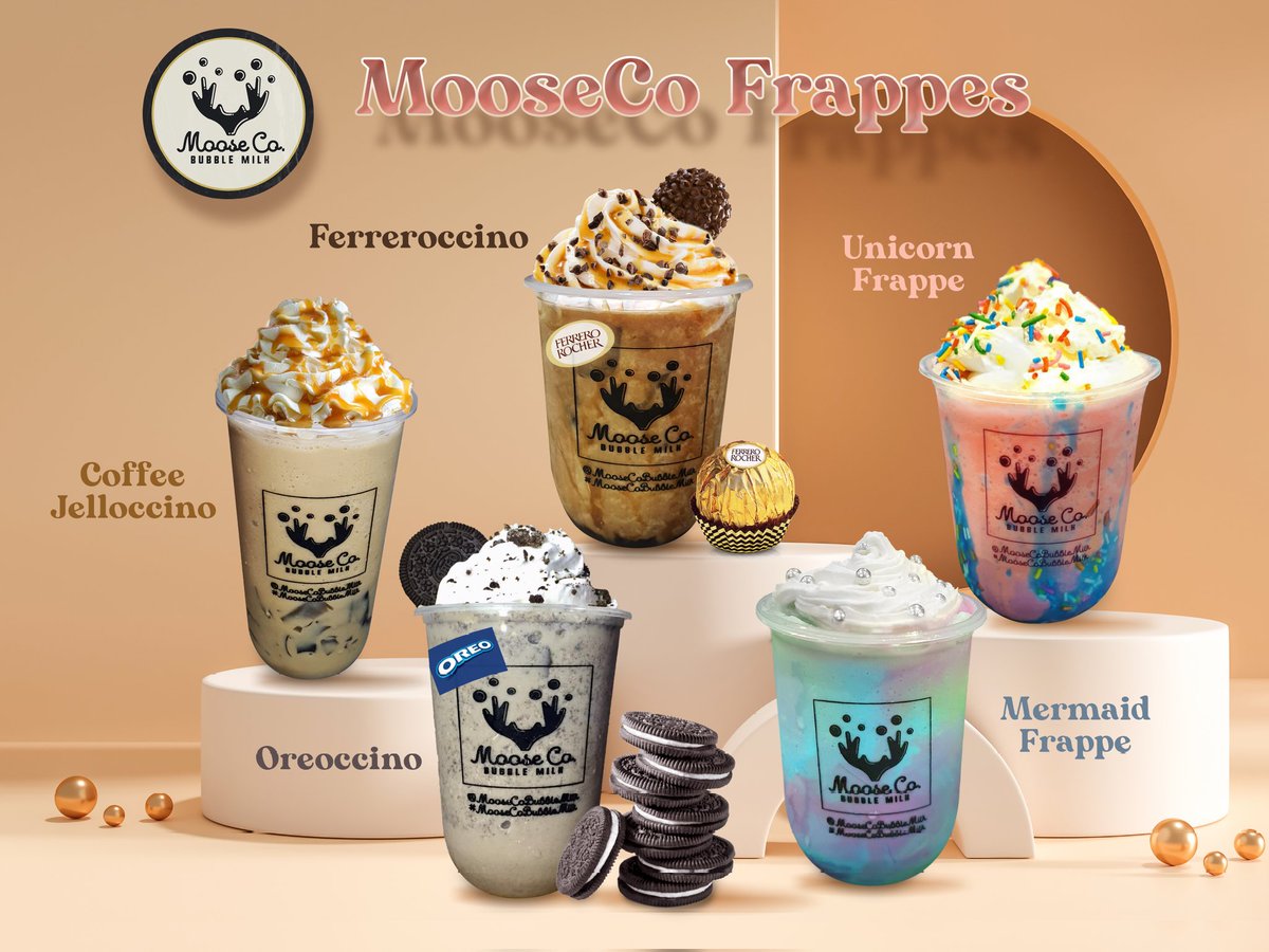 moosecobubble's tweet photo. MooseCo presents your newest cravings this season! Introducing three new decadent flavors of ✨𝗠𝗼𝗼𝘀𝗲𝗖𝗼 𝗙𝗿𝗮𝗽𝗽𝗲✨ series:

🍫🌰 𝗙𝗲𝗿𝗿𝗲𝗿𝗼𝗰𝗰𝗶𝗻𝗼
Medium - P160 / Large - P200

☕🧋 𝗖𝗼𝗳𝗳𝗲𝗲 𝗝𝗲𝗹𝗹𝗼𝗰𝗰𝗶𝗻𝗼
Medium - P140 / Large - P180

(1/3) https://t.co/hpkUifobUq