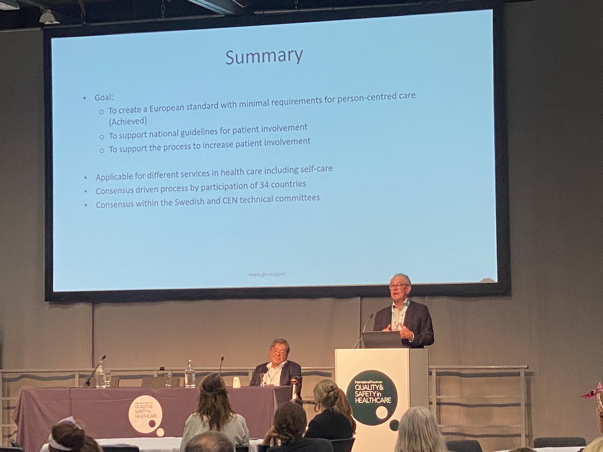 TDJeanette's tweet photo. Karl Swedberg presented the European standard for minimum patient involvement in person-centred care @QualityForum #quality22 Read more about it here: https://t.co/uRfbN6Pm8V https://t.co/lX5oa9I3AJ