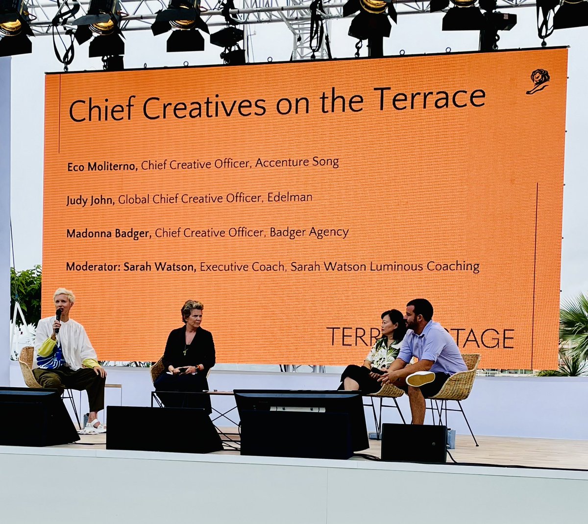 AlexGLevy's tweet photo. @ecomoliterno “The most important thing for the world is the World, and Brands need to be aware of this” @Cannes_Lions @AccentureSong 
#Sustainability #accenturesong https://t.co/Z7VxIUJ23p