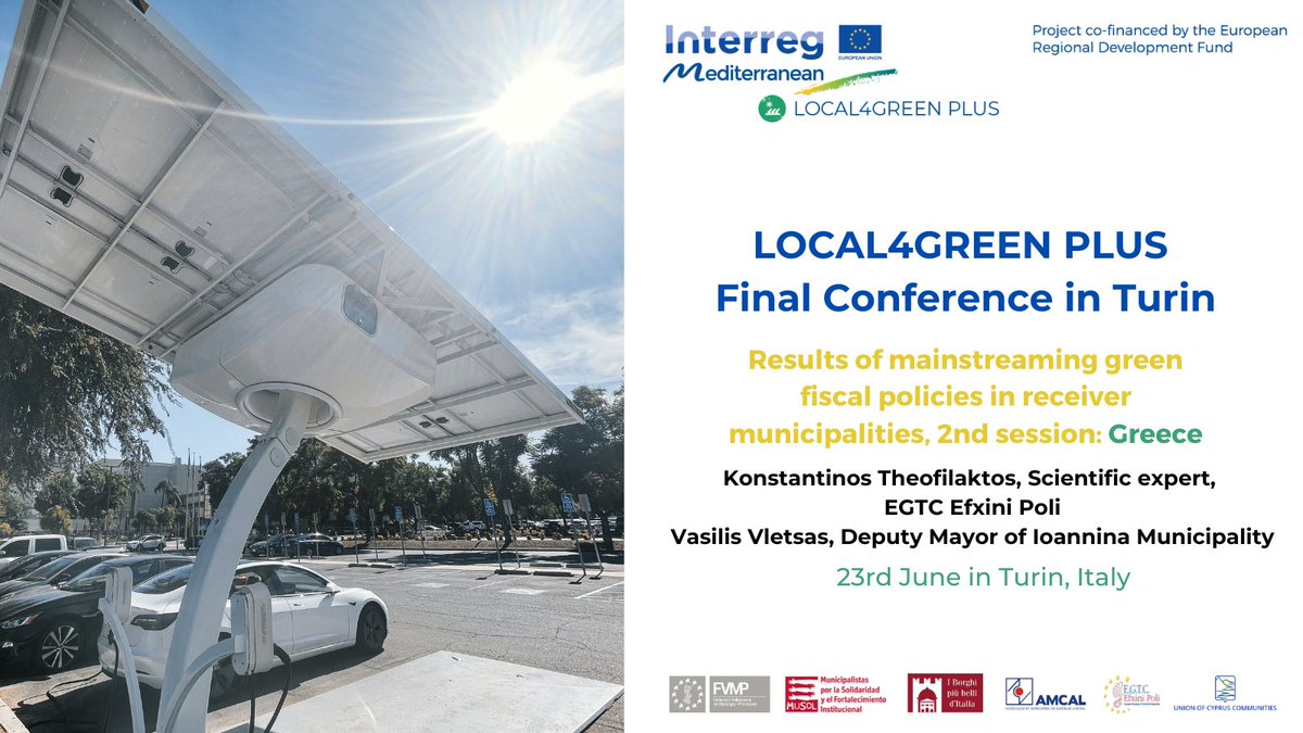 local4green's tweet photo. 🇬🇷Greece will also be represented tomorrow in #LOCAL4GREENPLUS Final Conference talking about their greens fiscal policies represented by:

🗣️Konstantinos Theofilaktos, Scientific expert, EGTC Efxini Poli
🗣️Vasilis Vletsas, Deputy Mayor of Ioannina Municipality

#golocalgogreen https://t.co/OwX0e5vm7V
