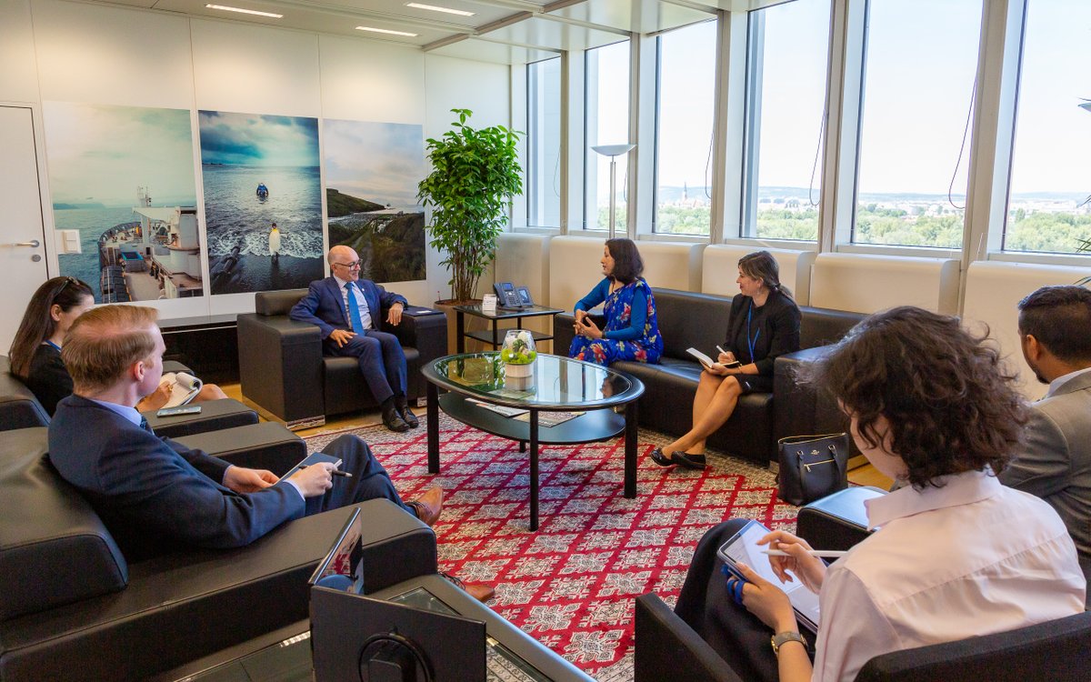 EoN_Vienna's tweet photo. Ms. Sewa Lamsal, Joint Secretary @MofaNepal met Dr. Robert Floyd, Executive Secretary of the CTBTO at his office yesterday. She reiterated, inter alia, that Nepal is committed to ratify the Comprehensive Nuclear-Test-Ban Treaty at the earliest possible. @sewa_lamsal @_RobFloyd https://t.co/Xs6rUkOqrW