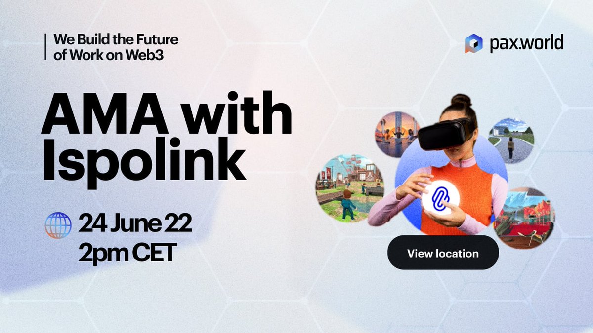 ispolink's tweet photo. 💥Announcing #Ispolink x Pax World AMA

Emanuil Pavlov, CEO of $ISP and Frank Fitzgerald from @paxworldteam  will answer community questions on the topic: Building the Future of Work in #Web3 on Friday ⏰24th June, 2pm CET

🎁5 best questions will receive a prize of $500👇 https://t.co/ujS54PEy7c