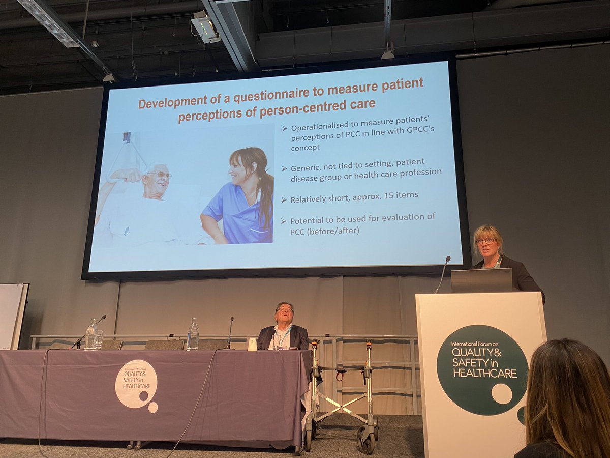 TDJeanette's tweet photo. How can we best measure to what degree health care is person-centred? Ask the patients! Helena Fridberg, GPCC and @DalaUniversity presented her research at @QualityForum #quality22 https://t.co/Q0ryV4xexm