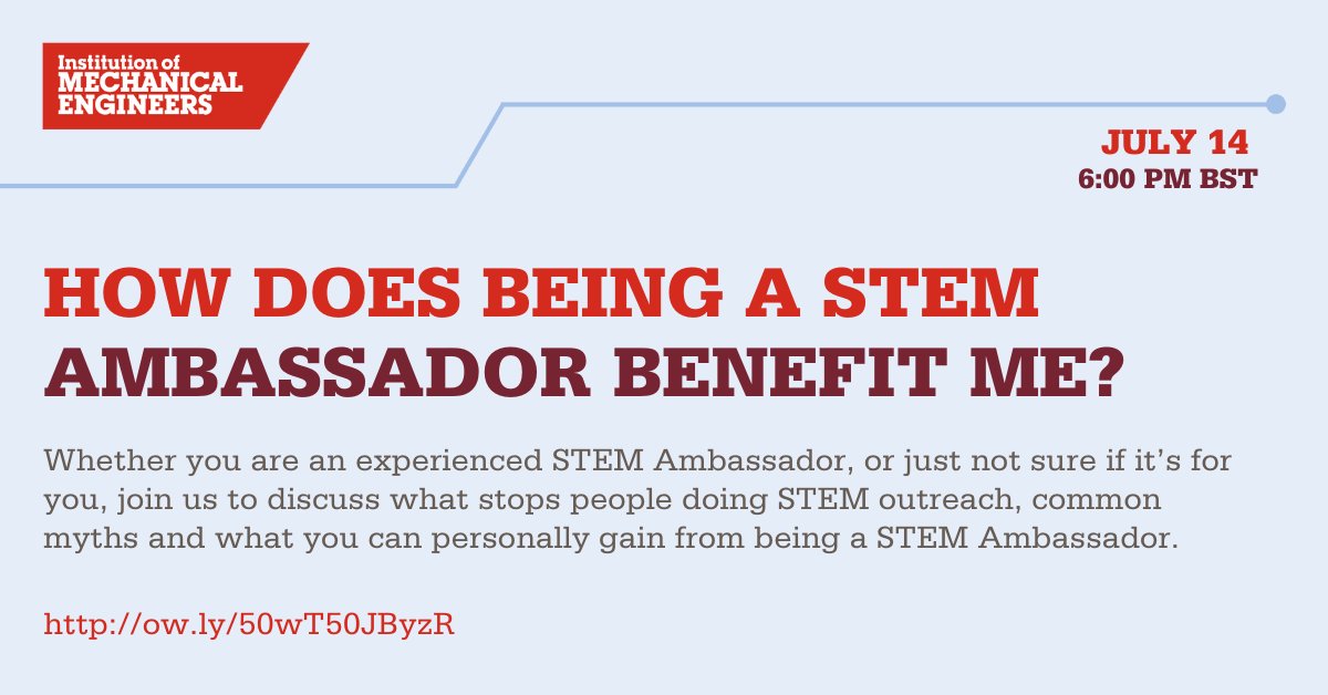 Following the success of the STEM Ambassador training series in 2021, we are delighted to announce new dates!

First up is "How Does Being a STEM Ambassador Benefit Me?" on 14 July where we will discuss the barriers, myths, challenges and benefits.

➡️ ow.ly/TYcU50JBBLg