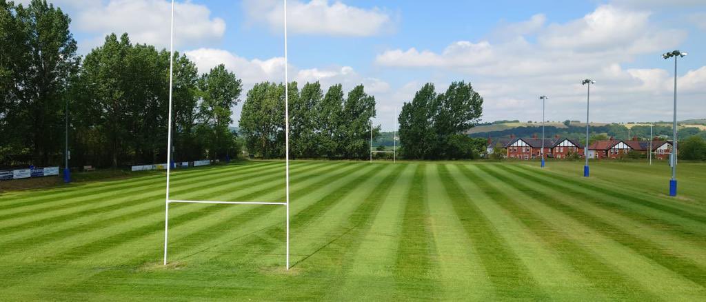 Pre season may be fast approaching, but the work has never stopped behind the scenes.  First team pitch is looking 👌🏻 after more seeding 🔵⚫️🏉