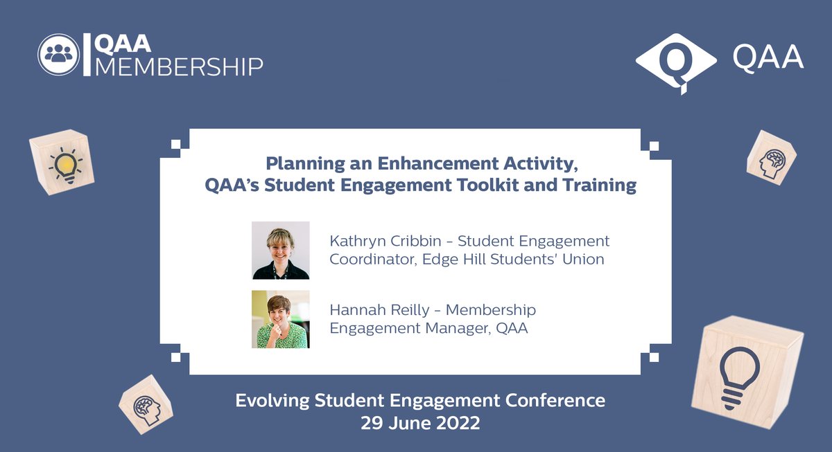 QAAtweets's tweet photo. A little taster of some of the breakouts at #ESE22 later this month:

🧩Student-staff partners: - @RuthFurlonger @UniofNewcastle 

✍QAA's Student Engagement Toolkit &amp; Training - @HannahReilly24 @k8tloucribbin @edgehillsu 

https://t.co/Wj5d5sWonS https://t.co/2QESF1B99O