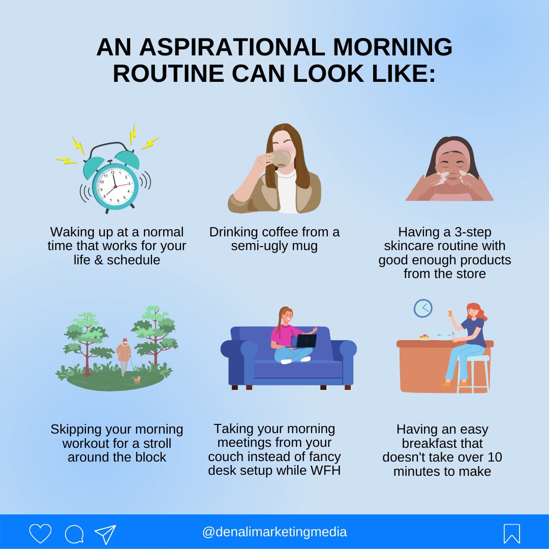 MediaDenali's tweet photo. Just a reminder, an aspirational morning routine can look like this too. #morningroutine #lifegoals #morningmotivation https://t.co/vpS5Fi0yoD