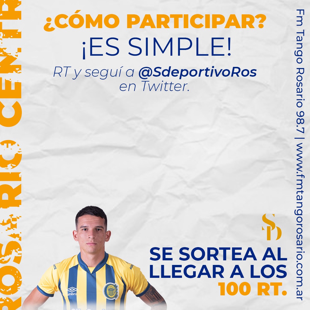 sdeportivoros's tweet photo. 🔵🟡 SORTEO CANALLA🔵🟡

👕 Requisitos:

➡️ RT y seguí a @sdeportivoros 

➡️ El sorteo se realizara al llegar a 100 RT🎊🎊

#Central #sorteo #RosarioCentral @TomasRomero23 https://t.co/Xl15sowP9e