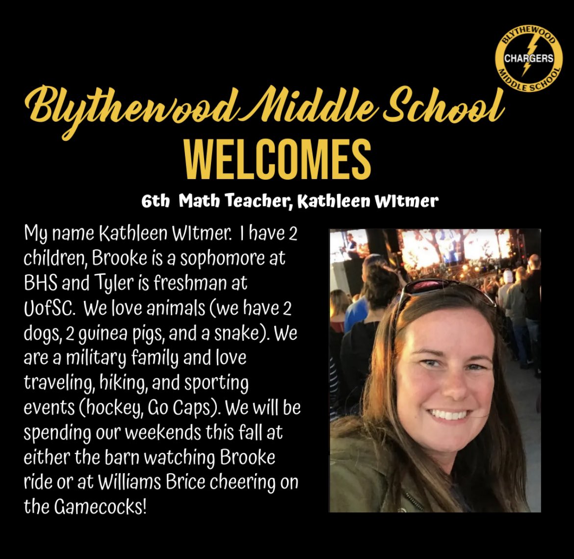 Blythewood Middle on X: Blythewood Middle Welcomes to our Math Department…  t.comvCcbAbe6v  X