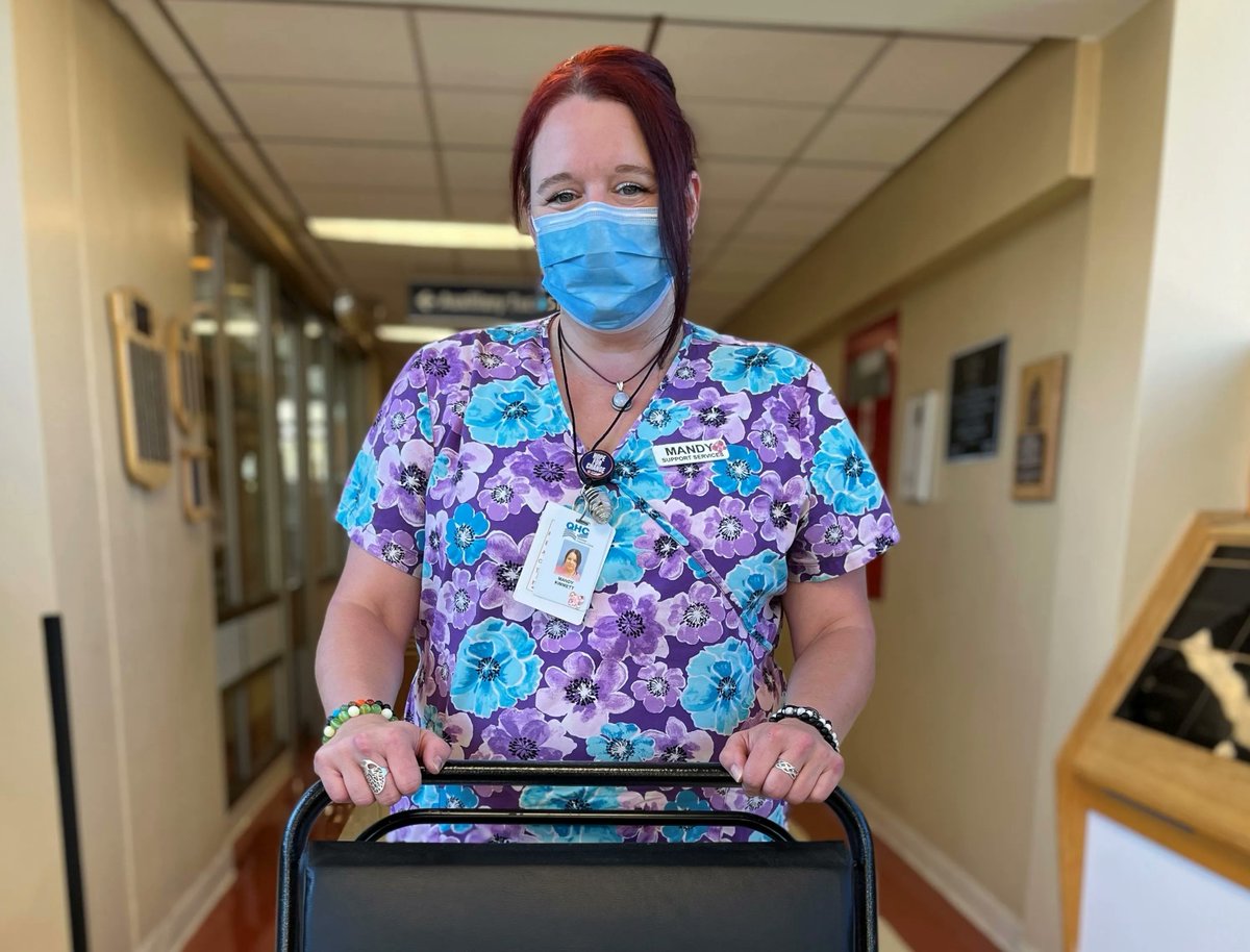 QuinteHealth's tweet photo. “I would like to compliment Mandy (a porter) on her lovely, kind, helpful, happy and friendly attitude. She helped my 84-yr-old mother and I to get to her appointment on time. She is such a nice person to have on your team." - a grateful family member Great job Mandy! #TeamQHC https://t.co/cgP72hto1C