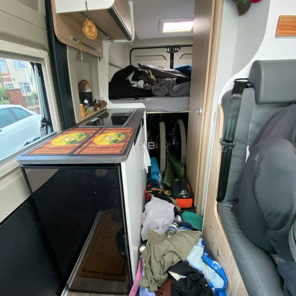 vanlifetv's tweet photo. The van soon gets messy when you have friends travelling with you ๐
#vanlife #vanlifeuk #ukvanlife
#vanclans #vanliving #vanlifers #vanlifemagazine #vanlifetv #camper #campervan #homeiswhereyouparkit #sunlightcliff #sunlightcliff601 #sunlightadventurenow #freedomismylife #โฆ https://t.co/8jbSWnbNzO