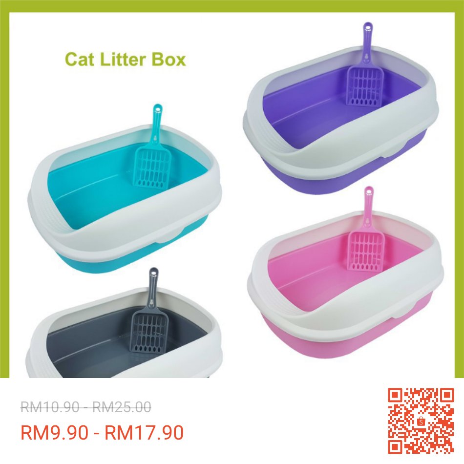 Shamiesedin's tweet photo. Check out (READY STOCK) Pet Cat Litter Box/Bekas Pasir Kucing + FREE scoop !!! at 34% off! RM9.90 - RM17.90 only. Get it on Shopee now! https://t.co/Hv3H1qRauO #ShopeeMY https://t.co/htF59GjTbW