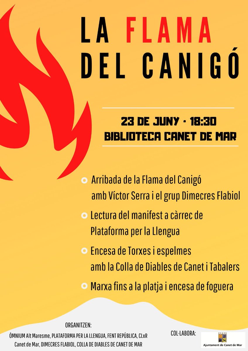 radiocanetdemar's tweet photo. Torna'ns a escoltar!

https://t.co/SihtUFGjOf

-#Actualitat @ajcanetdemar @ccmaresme
@tempscanet
-Dijous arriba #FlamaDelCanigó @emisan3
-XXXV Trobada #Gegants Canet 
-#Performance @lesmireies
-#OficinaHabitatge @RaquelSerraL @boschimanus
 #AnnaDelClotTrias @ccmaresme
-@oriolugo https://t.co/8aM5iCpTvS