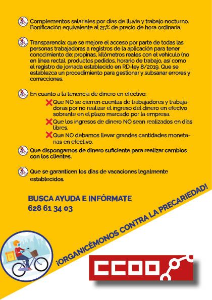 ✊Estamos a 48 horas de un hecho histórico en el sindicalismo de Navarra.

🗣️Conoce las propuestas de <a href="/CCOO/">Comisiones Obreras</a> en las segundas elecciones sindicales de Glovo Express del mundo.