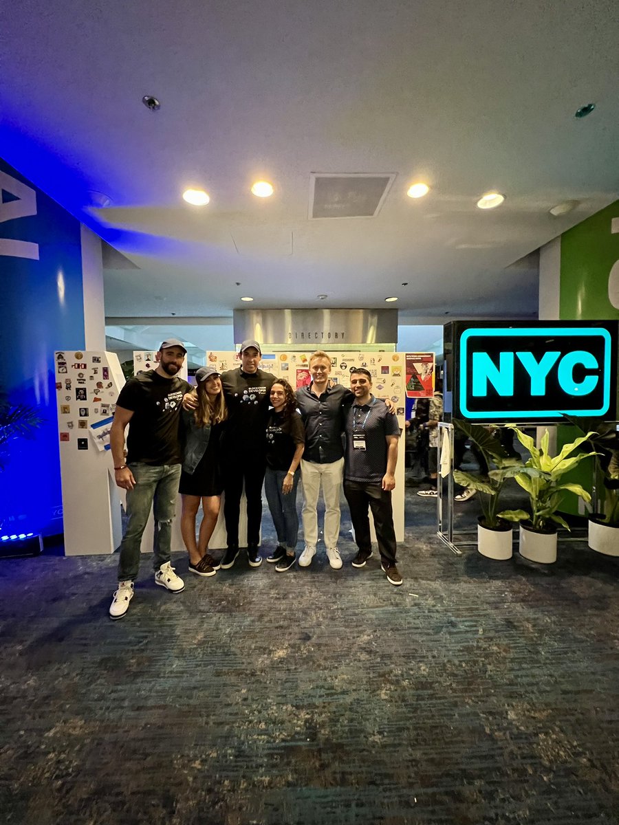 arno39's tweet photo. GM ☕️ Are you ready for Day 2 @NFT_NYC?? Come visit your #blockchain experts on the 5th floor if you are a builder and get your swanky @tatum_io swag 🙏 Can’twait to hear y’all exciting projects #NFTNYC2022 #NFTNYC #conferenceswag https://t.co/y4x1szMlPj