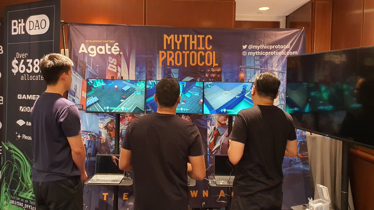 IgorTanzil's tweet photo. Playable demo @NFT_NYC? Check. Building a grand vision of what a real web3 IP can be? Check. Yeah, it's hard not be excited about the @mythicprotocol booth.

@kenichiedberty
@DaveFabrian
@Clawford
#nft #Metaverse #NFTNYC2022 #mythicprotocol #gamedev #GameFi https://t.co/rhlzGRfrNE