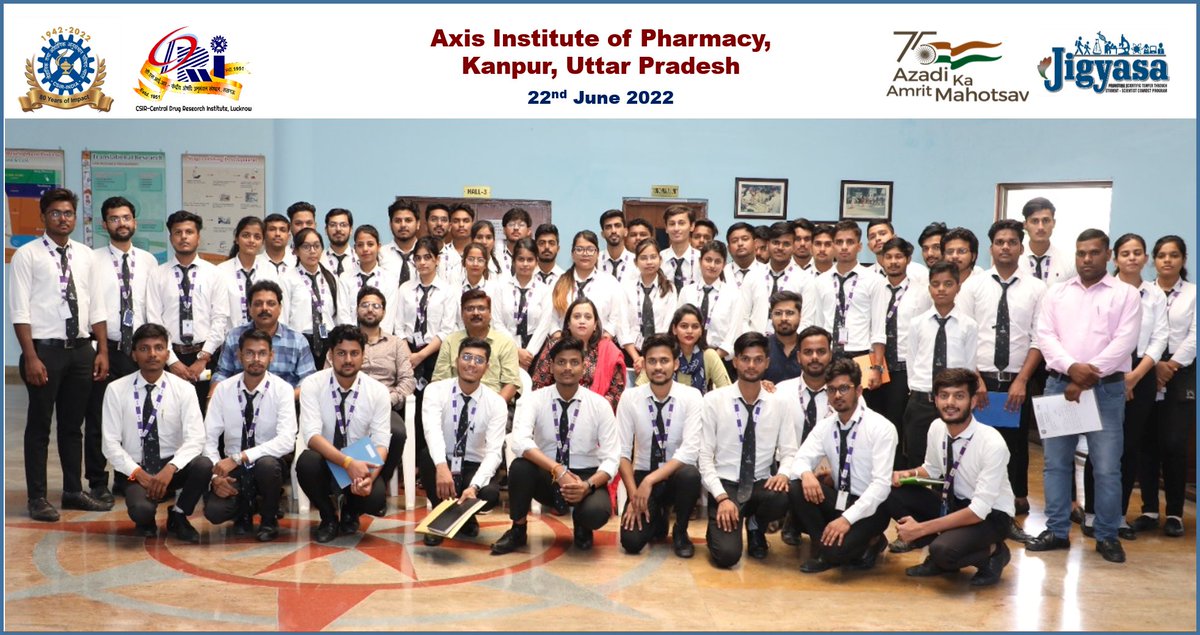 CSIR_CDRI's tweet photo. A batch of Sixty-four students of B. Pharm along with two faculties from #Axis_Institute_of_Pharmacy, #Kanpur, #UP has visited @CSIR_CDRI
#Lucknow today in #Student_Scientist_Connect_Program under #JIGYASA
#AzadiKaAmritMahotsav
#AffordableHealthCareForAll
@CSIR_IND
@CsirJigyasa https://t.co/vMO50rXDNP
