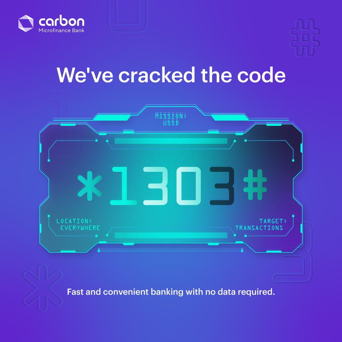 get_carbon's tweet photo. Dial *1303# to start banking easily. 
#IBankWithCarbon https://t.co/3L5imdtkhO