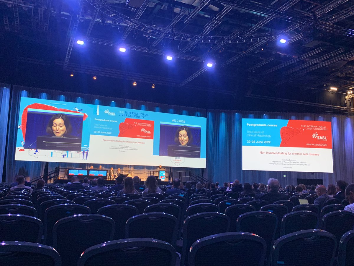 #ILC2022 Dr @docberza presenting on #NITs in #CLD and in #NAFLD @EASLnews #LiverTwitter ✅ Start with simple tests (FIB4 or NFS) to rule out fibrosis ✅ Follow with LSM to rule in ✅ Best when combining methods