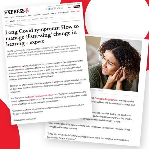 ConceptoTweets's tweet photo. Our Medical Director, Dr Tariq Mahmood recently spoke to @DailyExpressRB about links between long Covid and tinnitus. 

Read more here 👉 https://t.co/Na2swkNM6K 

#ConceptoDiagnostics #dailyexpress https://t.co/b7GiDBIT22