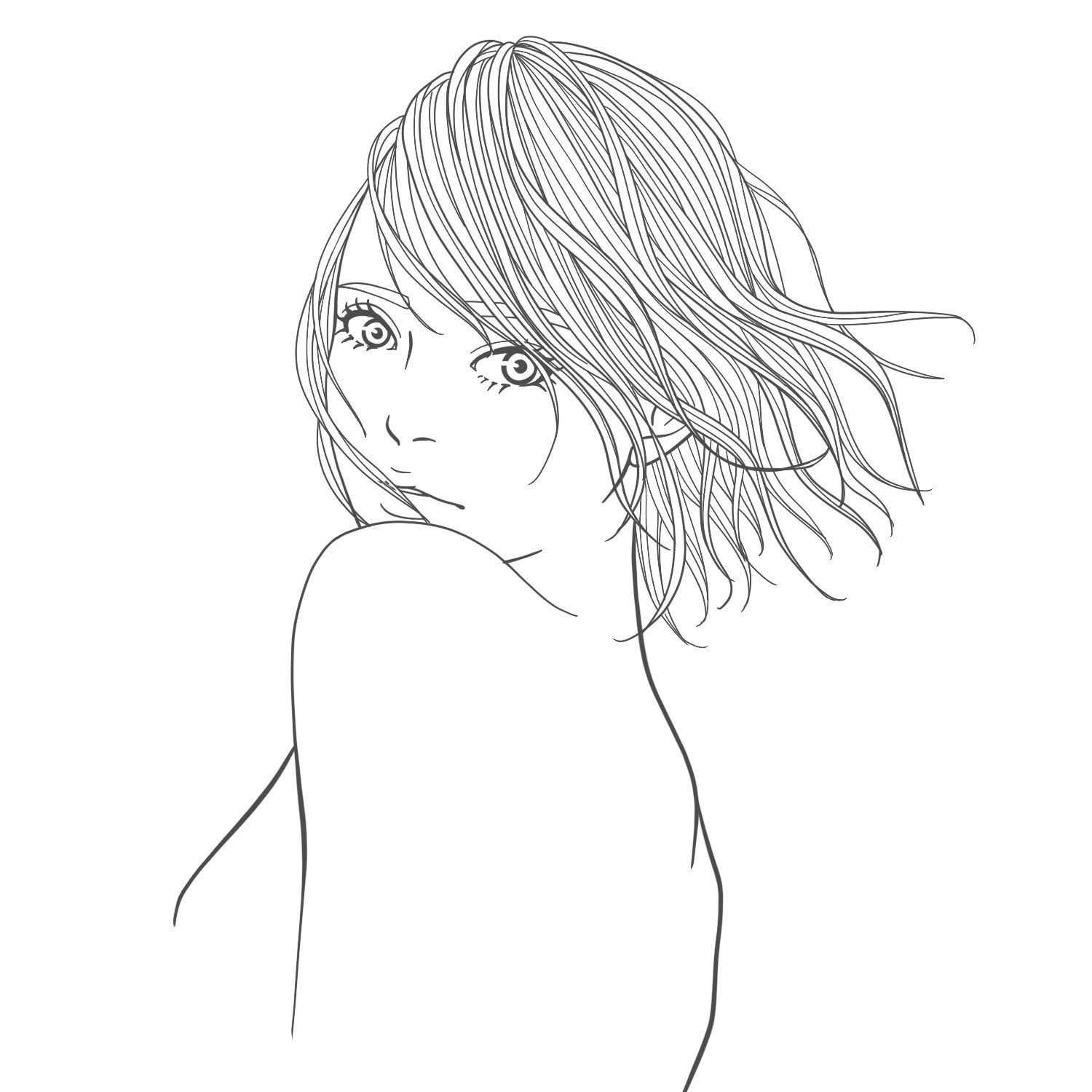 Ishin ファッションイラストレーター 線画のみでインパクトを シンプルだけど躍動感も出せたかな ファッションイラスト ファッションイラストレーター ガールズイラスト シンプルイラスト 線画イラスト 白黒イラスト シンプルイラスト