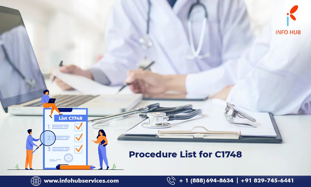 ICS_RCM_Company's tweet image. Procedure List for C1748
Call us today to increase your profits ☎ +1 (888) 694-8634 Or mail us inquiry@infohubservices.com
#offshoremedicalbillingcompanyinindia #HCPCScode #C1748 #hcpcslevel1code
#cmshcpcscodes #infohub #physicians #rcm #claimmanagement #claimdenials