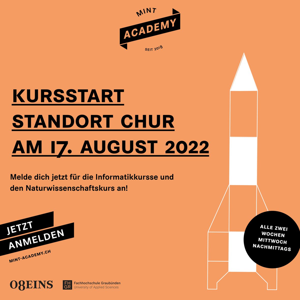 mint_academy's tweet photo. An unserem Hauptstandort in Chur starten die Kurse wieder ab dem 17. August 2022. Wir freuen uns auf viele interessierte und technisch begeisterte Kinder!
Melde dich jetzt für #Coding I, Coding II und Bau einer #Rakete an. https://t.co/U3Tgbk4cmt