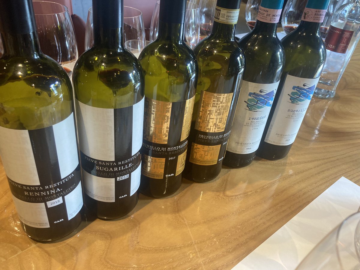 whalleywineshop's tweet photo. Arrived in Italy yesterday for my first wine trip abroad in about 3 years! 
First stop Pieve Santa Restituta purchased by Gaja in 1994 and producing the world class Brunello di Montalcino pair Sugarille and Rennina. Tasting with Giovanni Gaja. /Tom 
@HatchMansfield @LoveGrappa https://t.co/3AHTW6zXvh