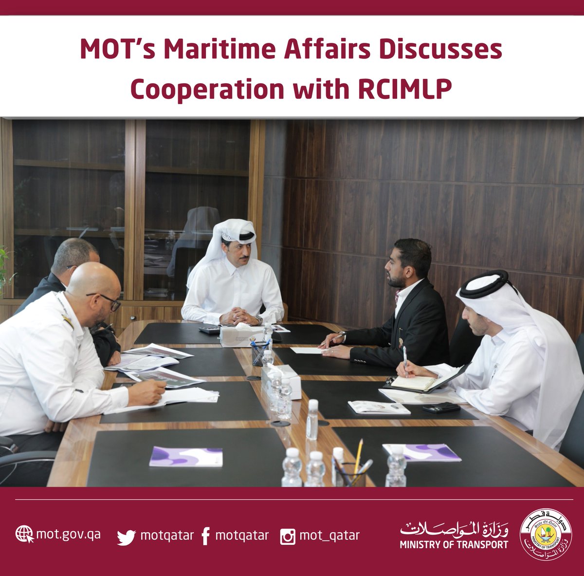 MOTQatar's tweet photo. MOT’s Maritime Affairs Discusses Cooperation with RCIMLP https://t.co/FbIPEL98ru