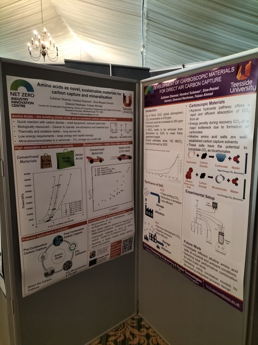 ZShamair's tweet photo. Presenting my research at #NepicMTM
about direct air capture representing @TeesUniSCEDT and @TeessideUni
@NEPIC_Ltd @NetZeroTeesside 

#1stPhDconference https://t.co/JmtYBLRFAp